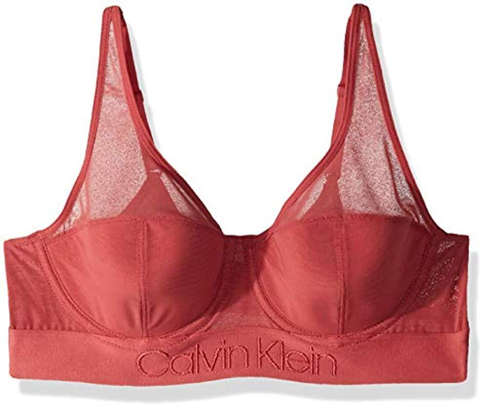 calvin klein tonal logo mesh bralette