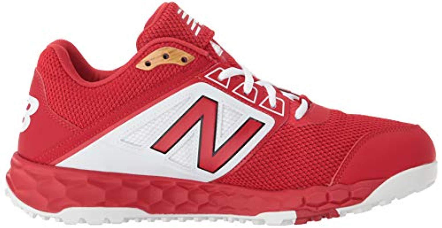 New Balance Rubber 3000v4 Turf Baseball Shoe in Red/White (Red) for Men ...