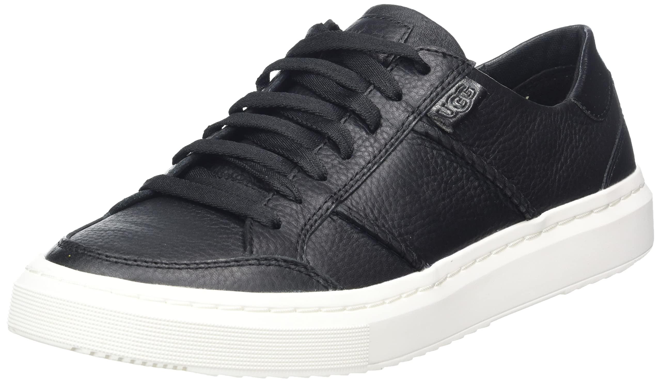 Ugg black leather online slip on sneakers