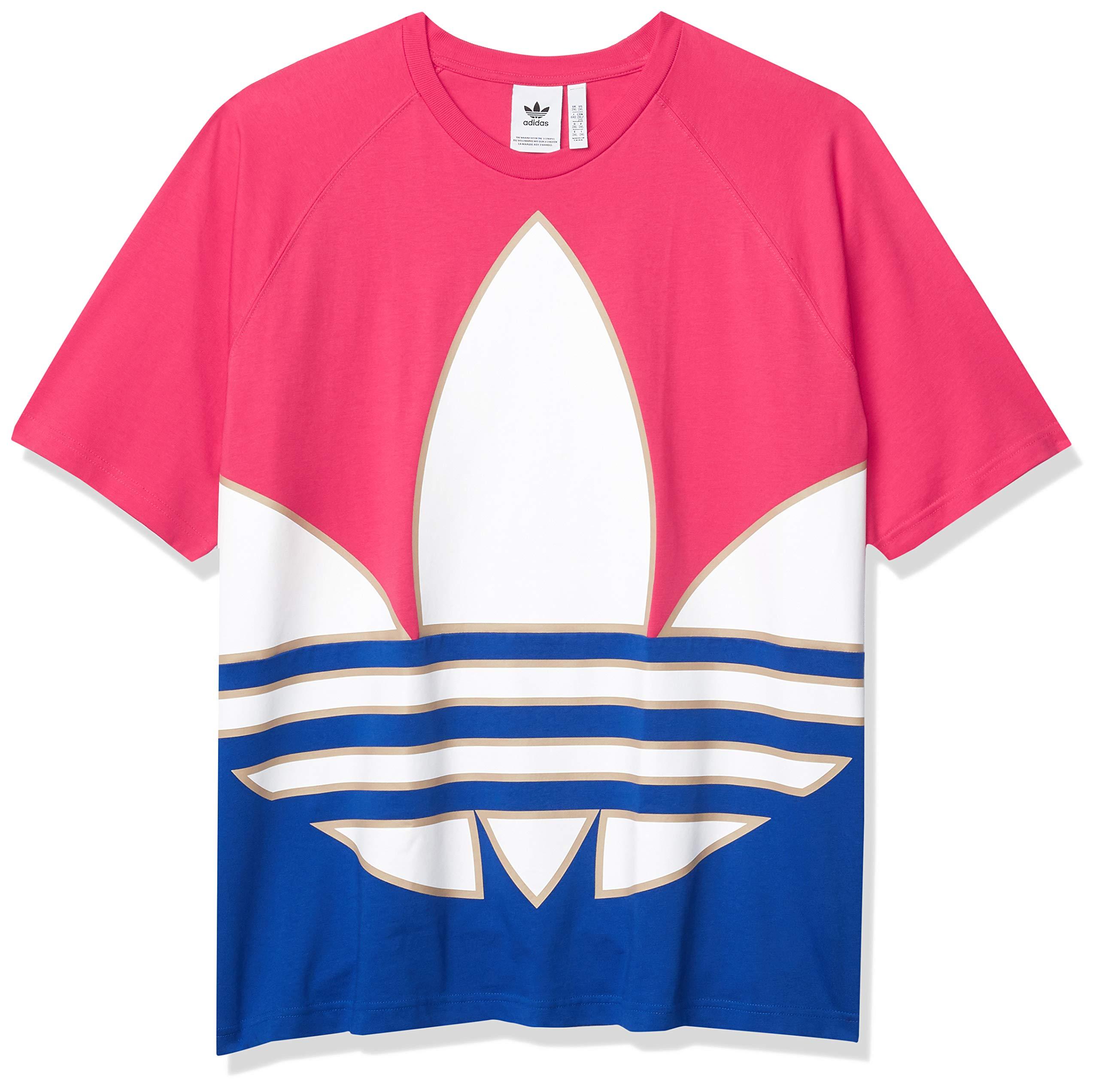 adidas Originals Mens Big Trefoil Blocked T Shirt Pink/white/royal Blue/khaki X-large for Men - Lyst