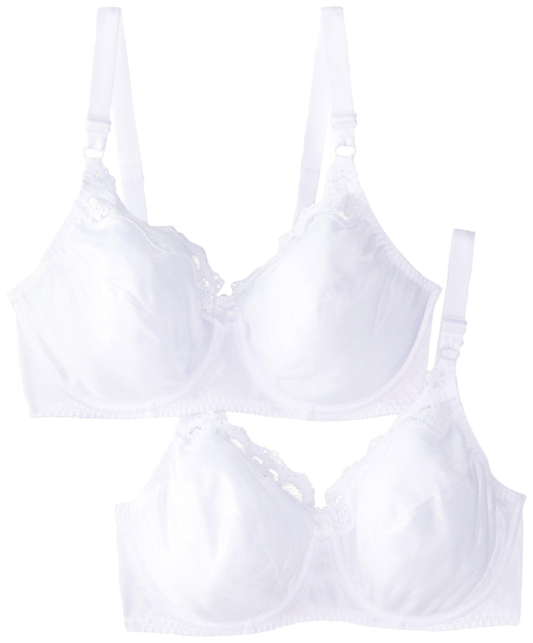 Hanes Lace Trim Underwire Bra (pack Of 2), White/nude , 38 B Save 58 Lyst