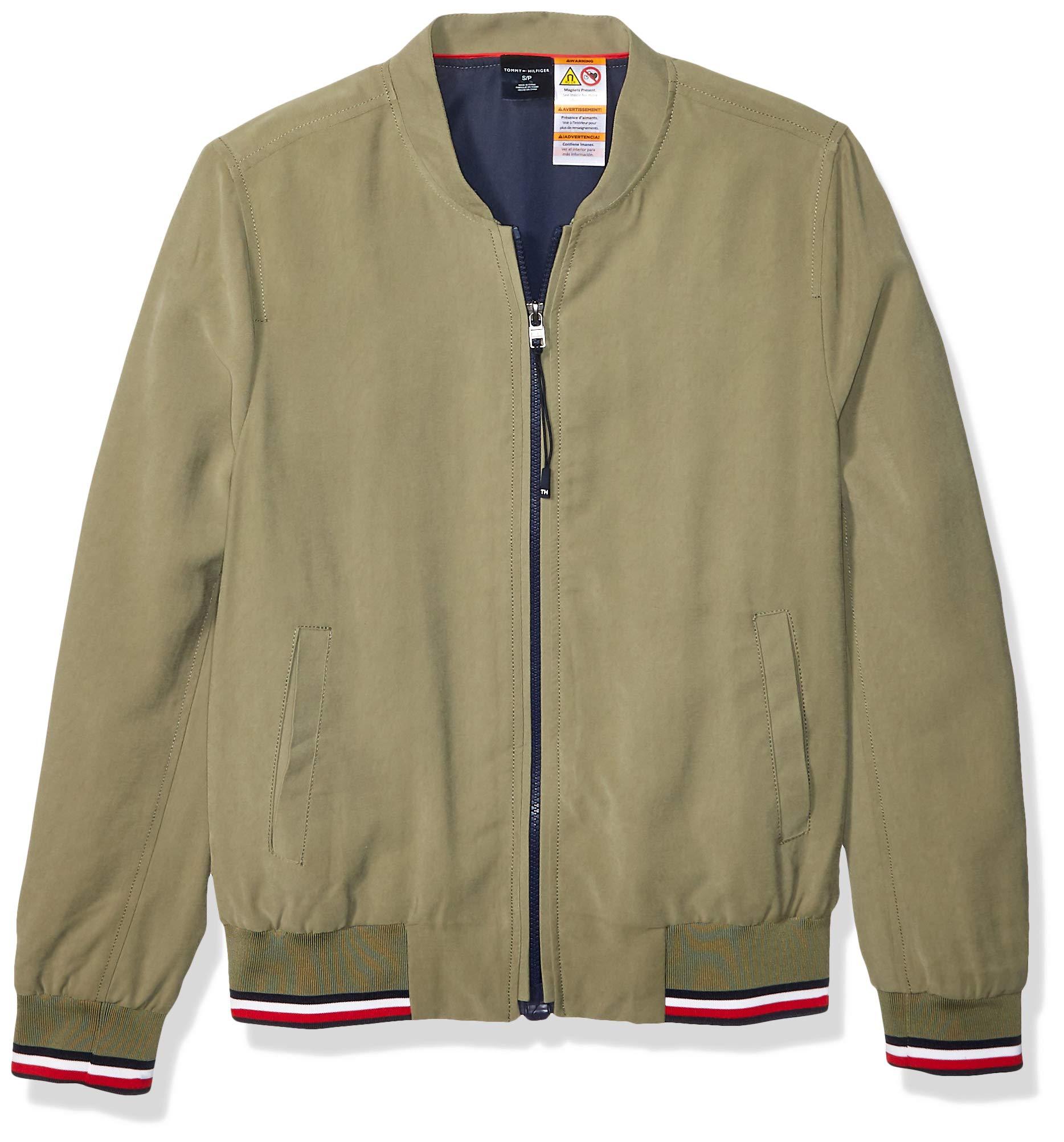 Tommy Hilfiger Adaptive Bomber Jacket With Zipper in Crimson
