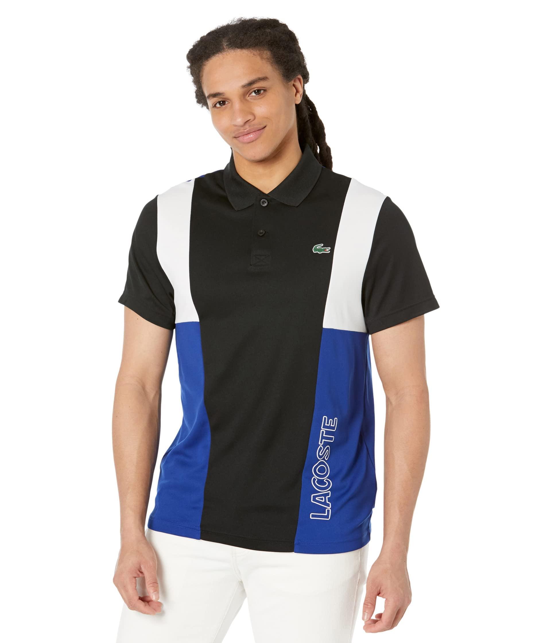 Lacoste Short Sleeve Colorblock Print Ultra Dry Polo Shirt in Black for Men  | Lyst