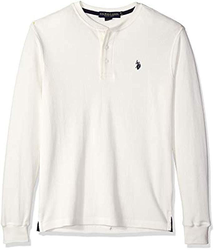 Lyst - U.S. POLO ASSN. Long Sleeve Thermal Henley in White for Men