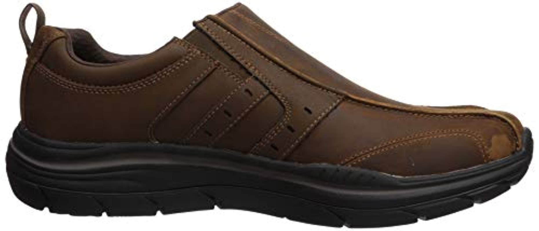 Skechers Expected 2.0-wildon Leather Slip On Moccasin in Brown for Men ...