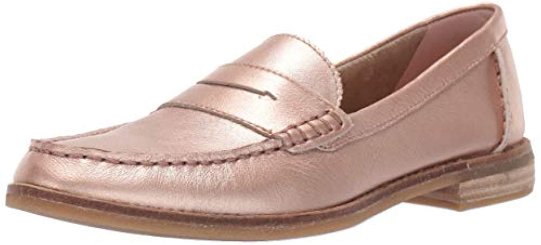sperry rose gold loafers
