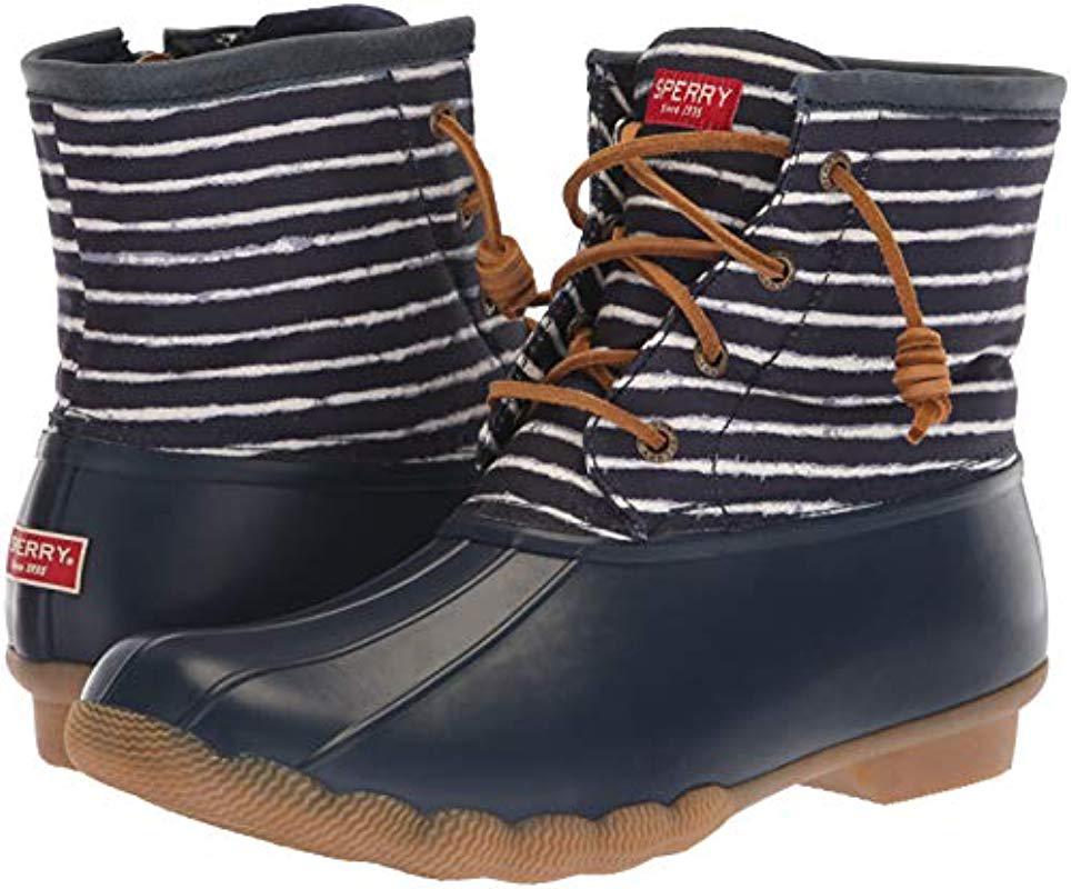 women's saltwater indigo stripe duck boot