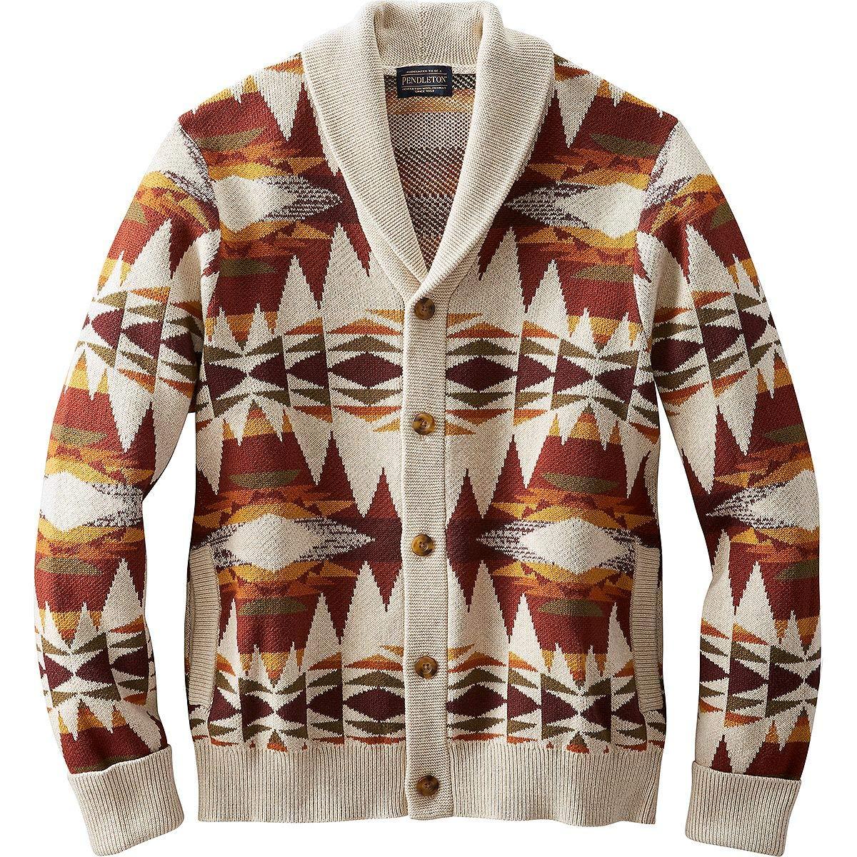 Pendleton Mens Shetland Bomber Style Cardigan Sweater