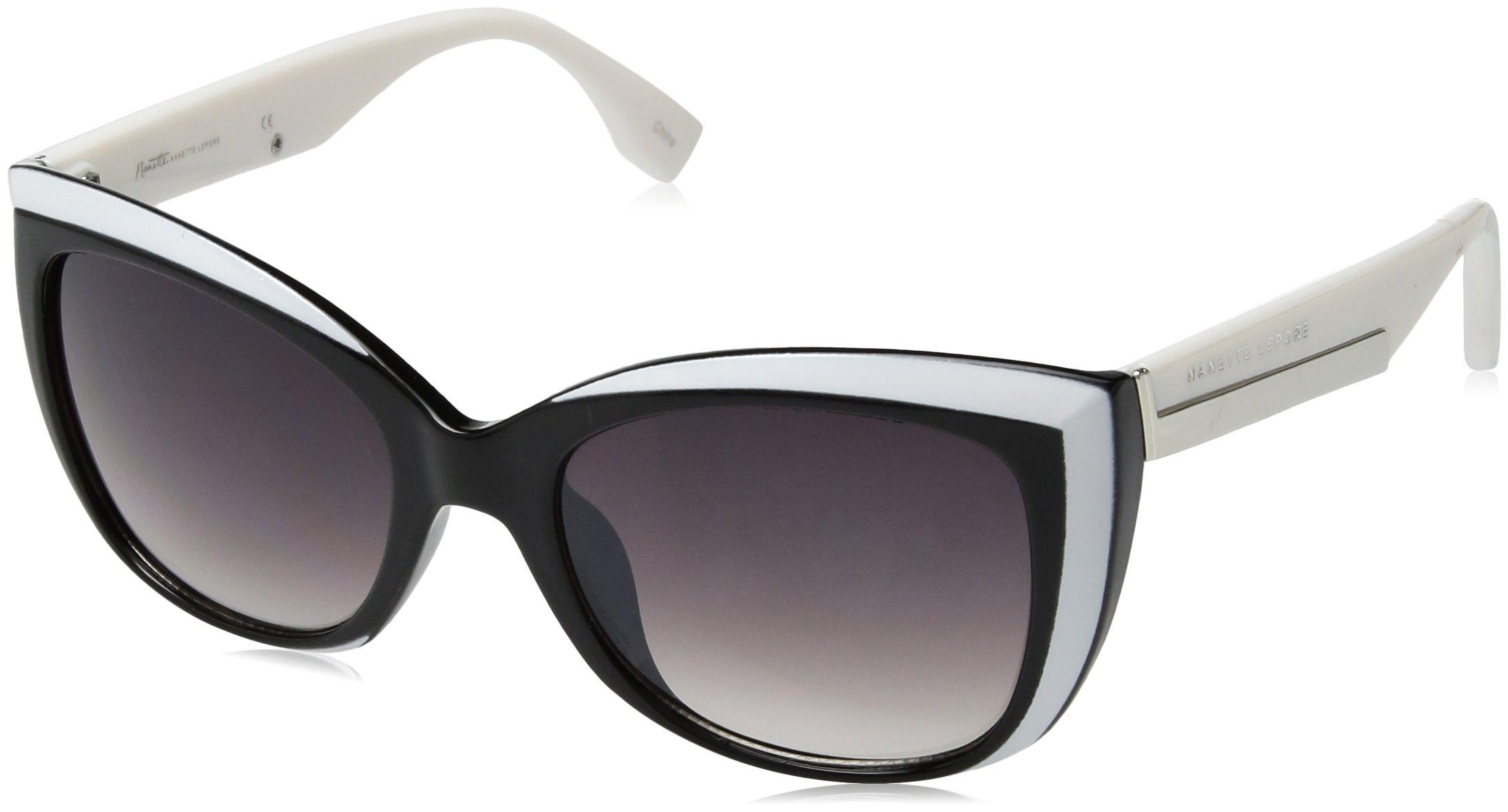 Nanette Lepore Nanette By Nanette Lepore Nn106 Oxwh Cateye Sunglasses in  Black/White (Black) - Lyst