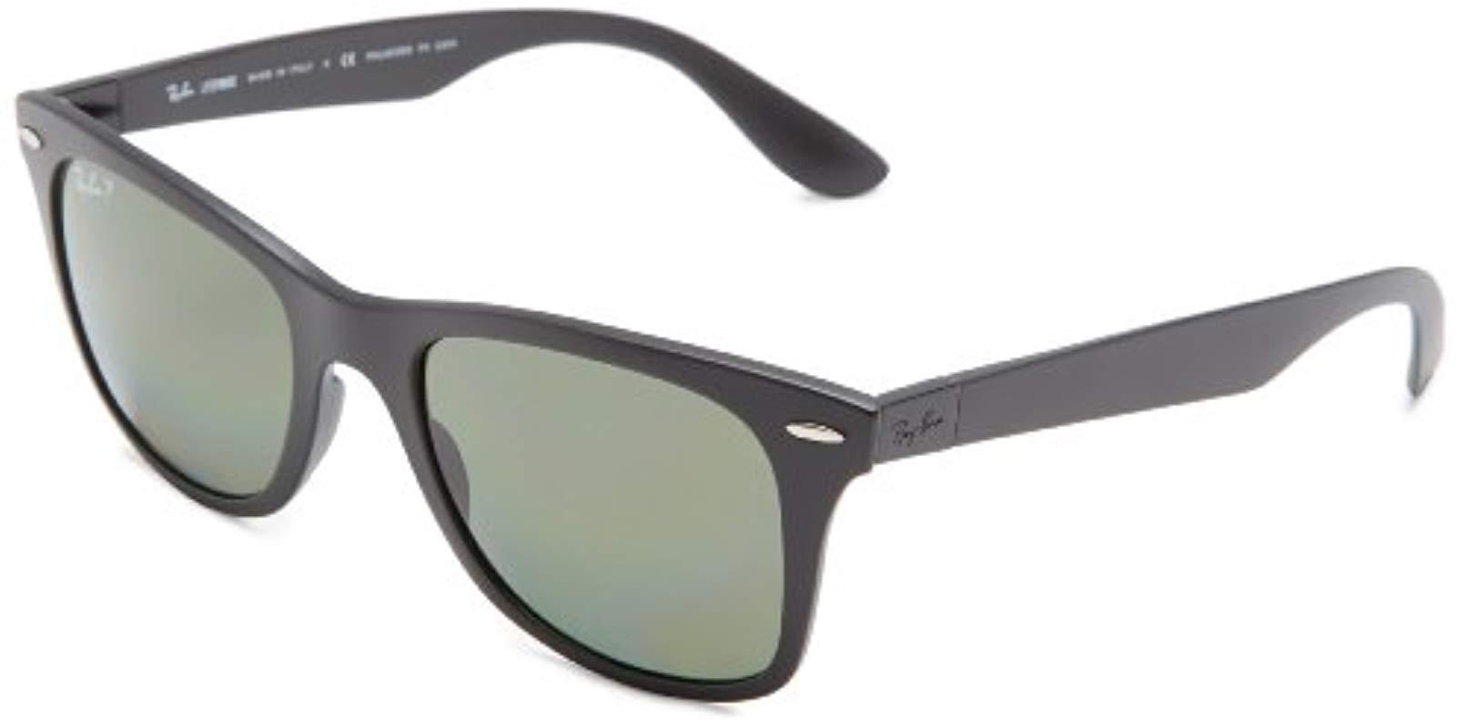 ray ban men's wayfarer liteforce polarized square sunglasses