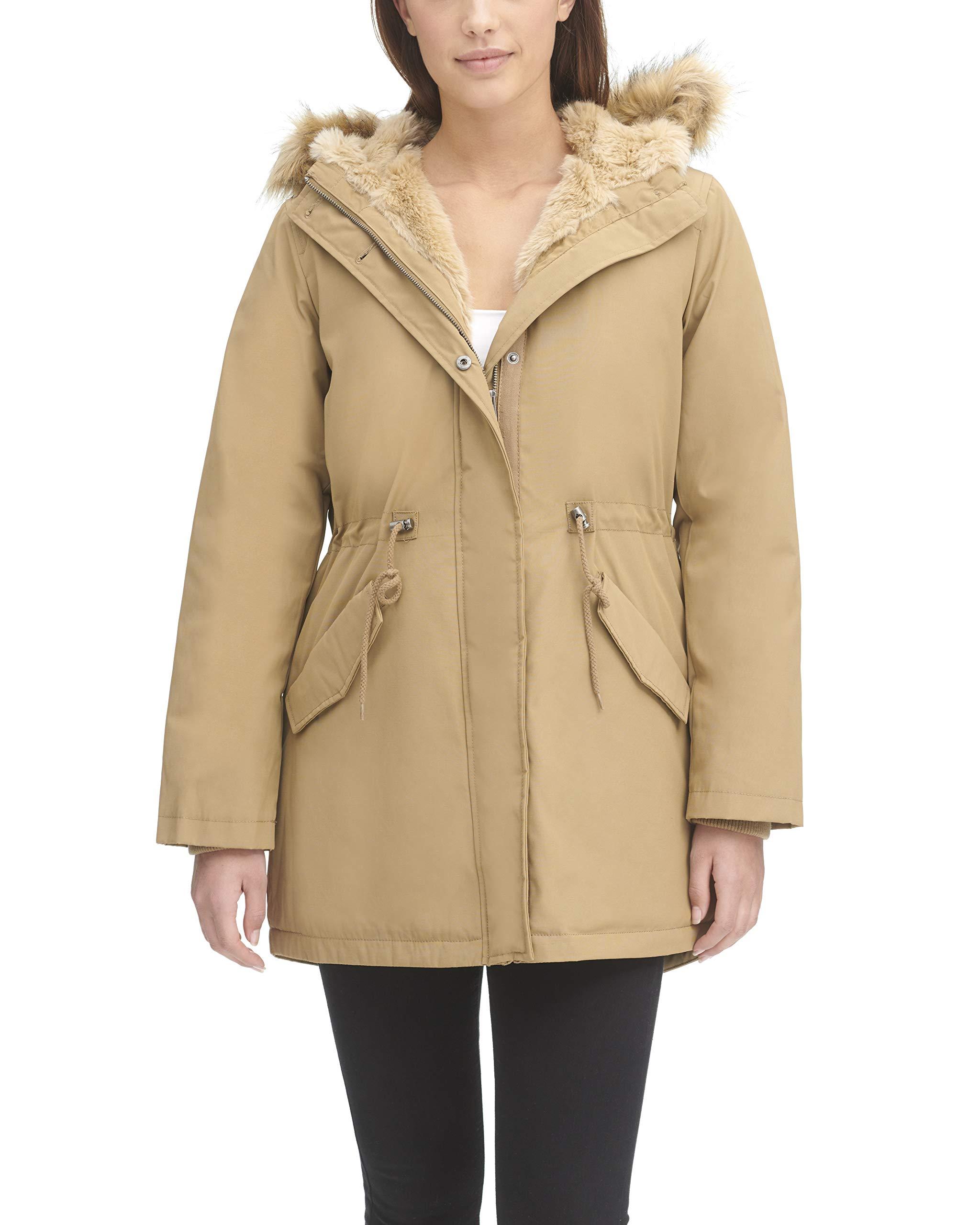 Levi's Faux Fur Lined Hooded Parka Jacket (standard And Plus Size) in Brown Save 15 Lyst
