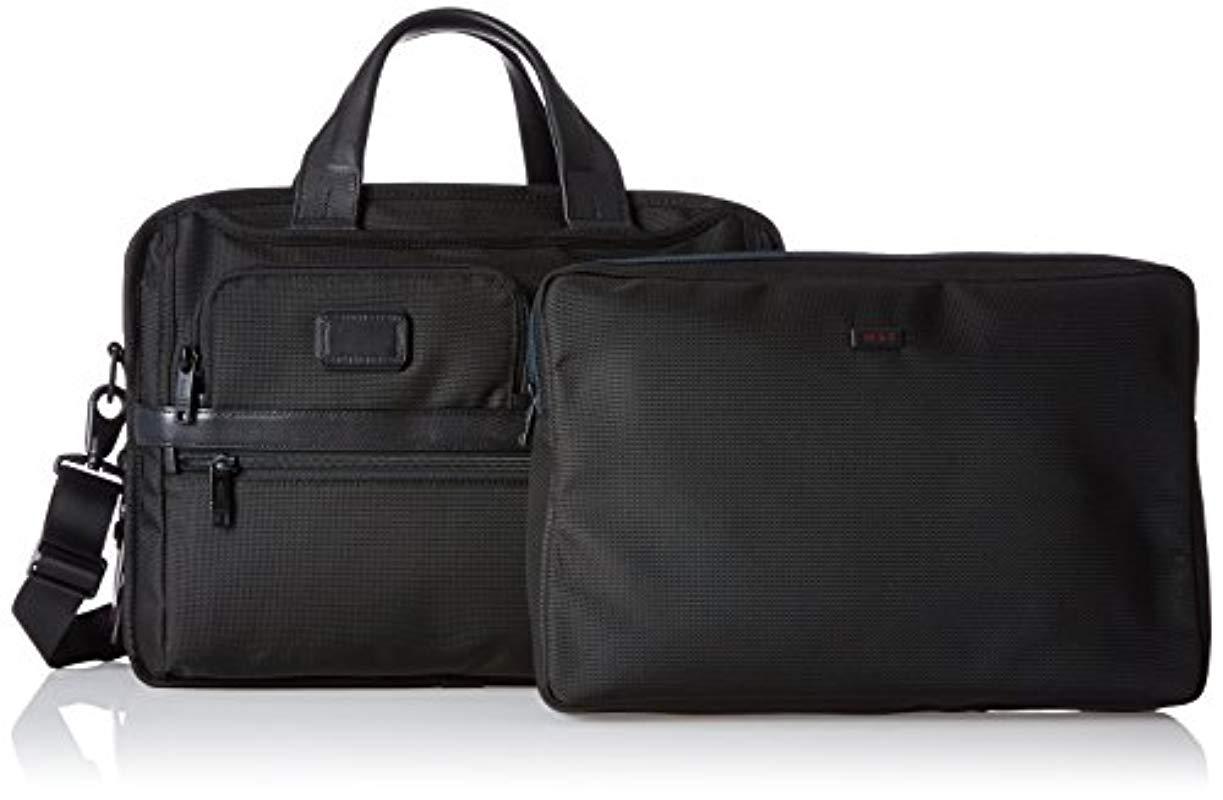 Tumi Leather Alpha 2 Expandable Organizer Laptop Brief (black