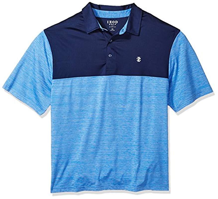 Izod Big And Tall Golf Short Sleeve Colorblock Polo in Blue for Men ...