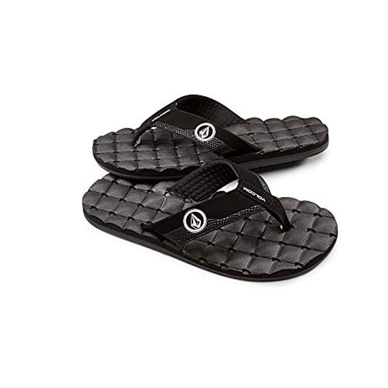 volcom black flip flops