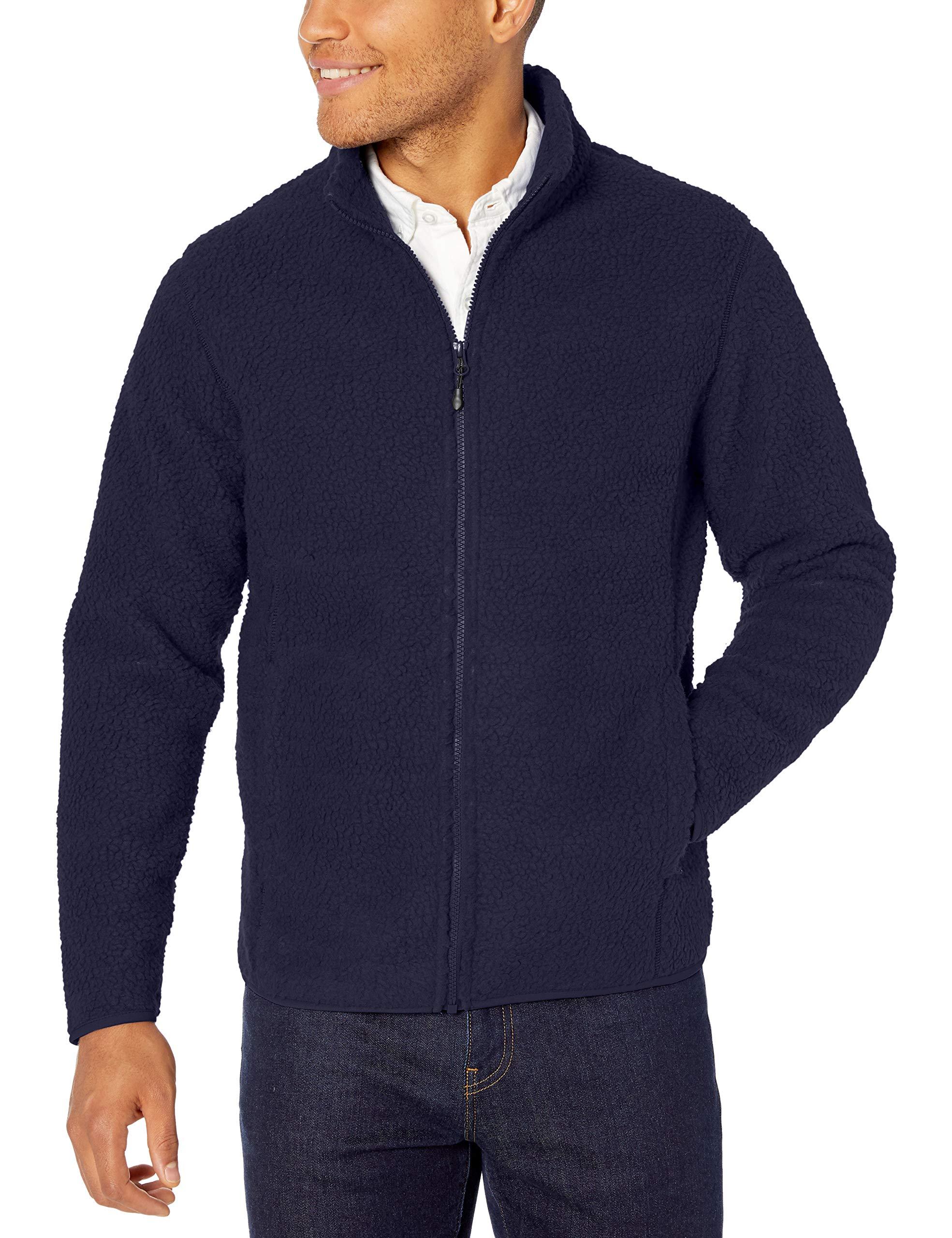 Amazon Essentials Sherpa Fleece Full-zip Jacket in Navy (Blue) for Men ...