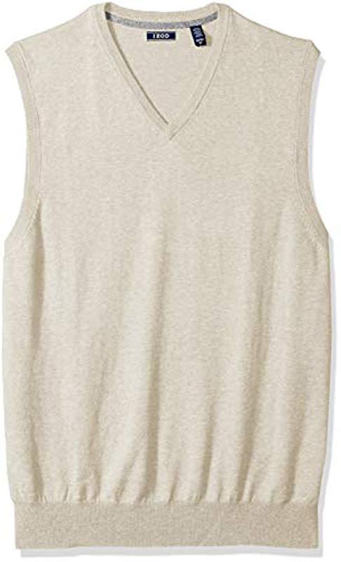 IZOD Mens Big and Tall Premium Essentials Solid V-Neck 12 Gauge Sweater