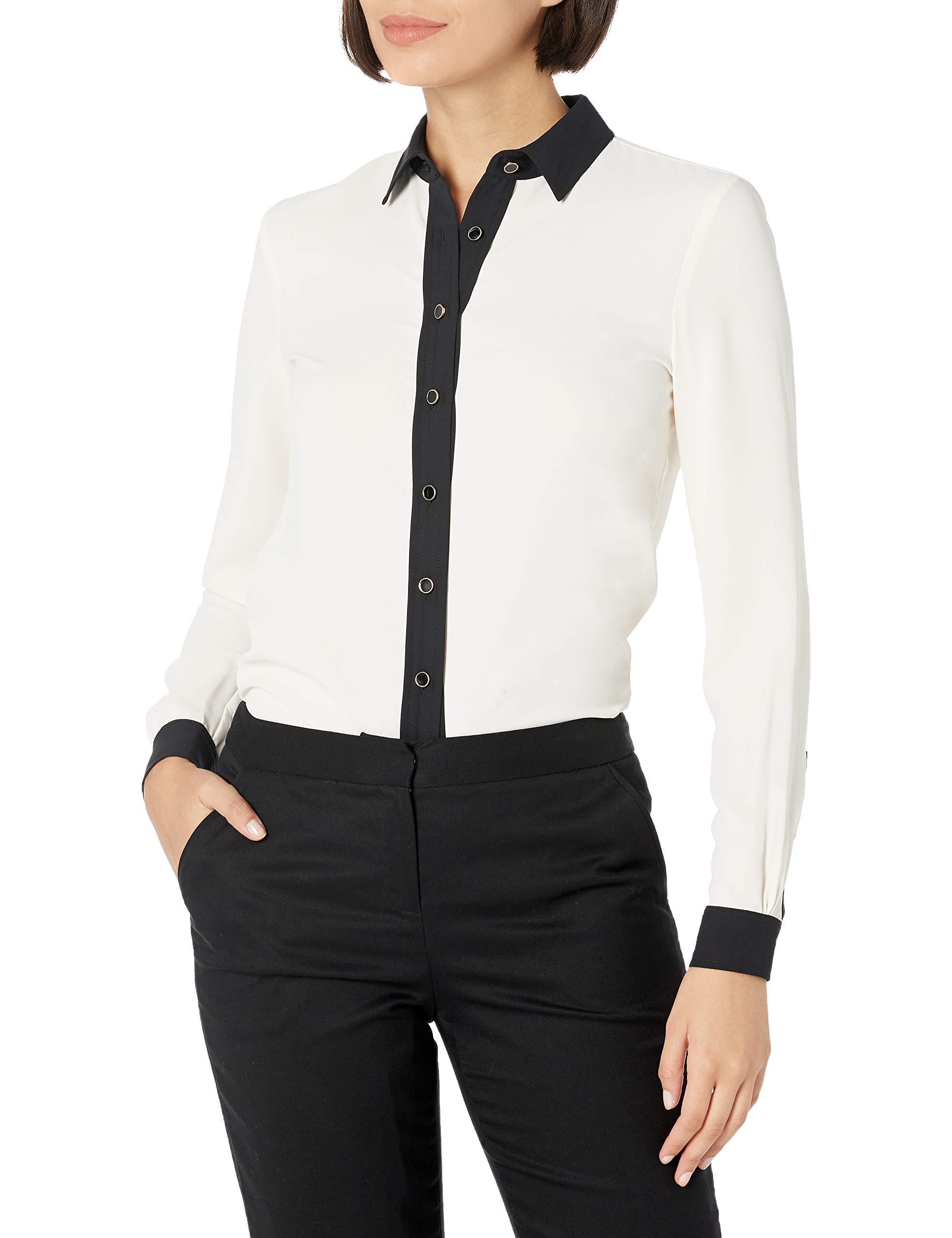 anne klein no iron white blouse