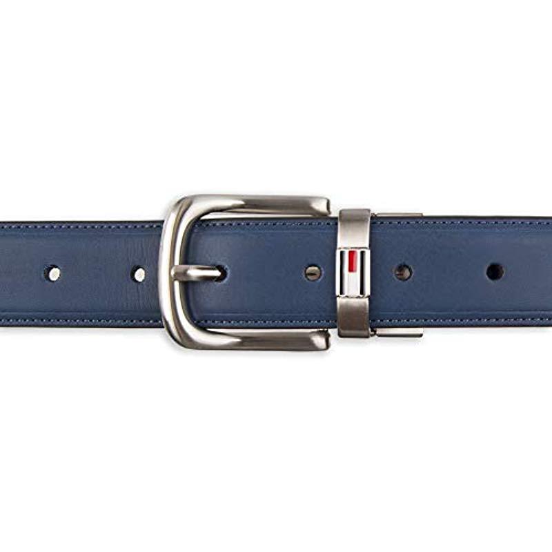 Tommy Hilfiger Leather Reversible Belt in Blue for Men | Lyst