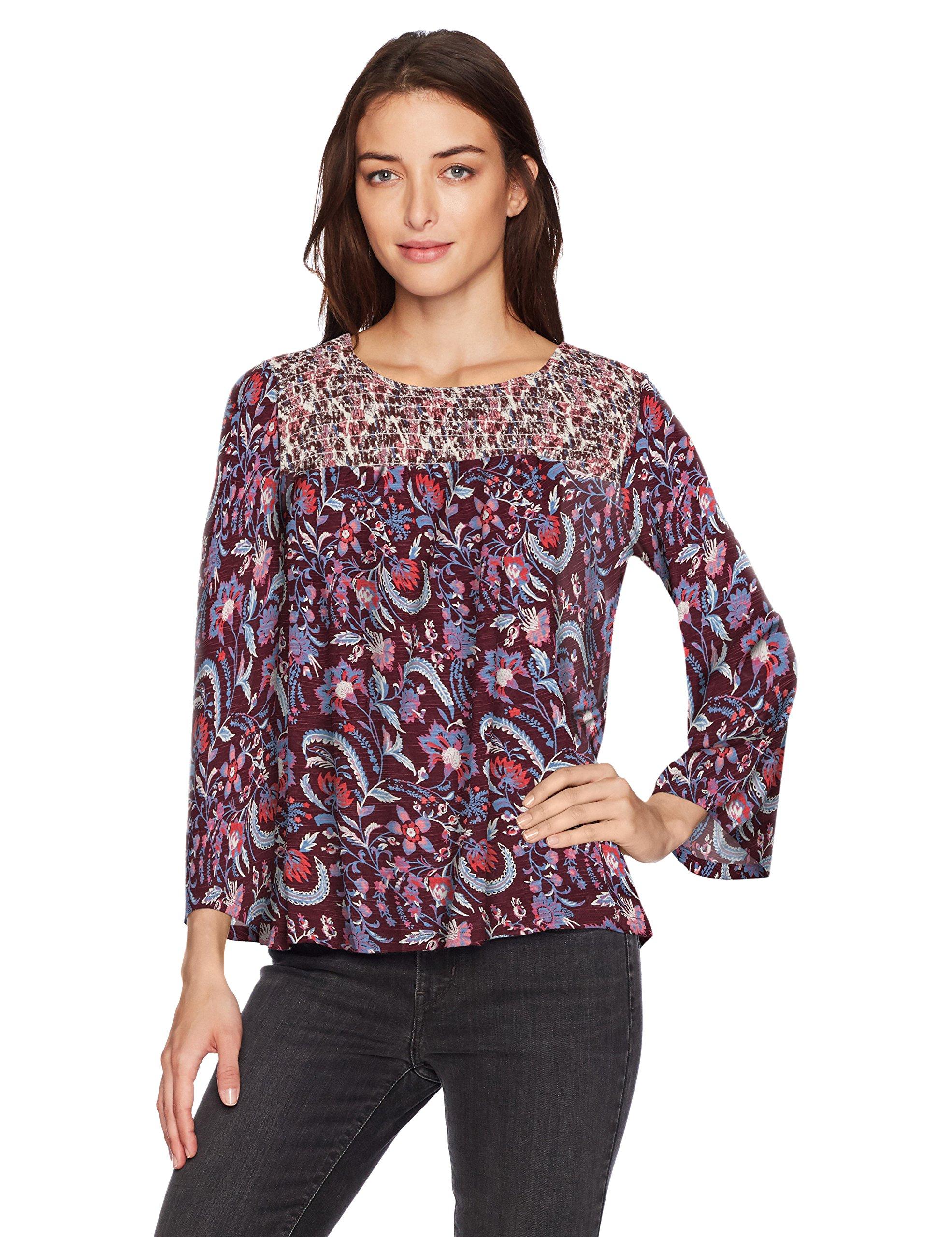 Lucky Brand Mixed Print Smocked Top in Red - Save 17% - Lyst
