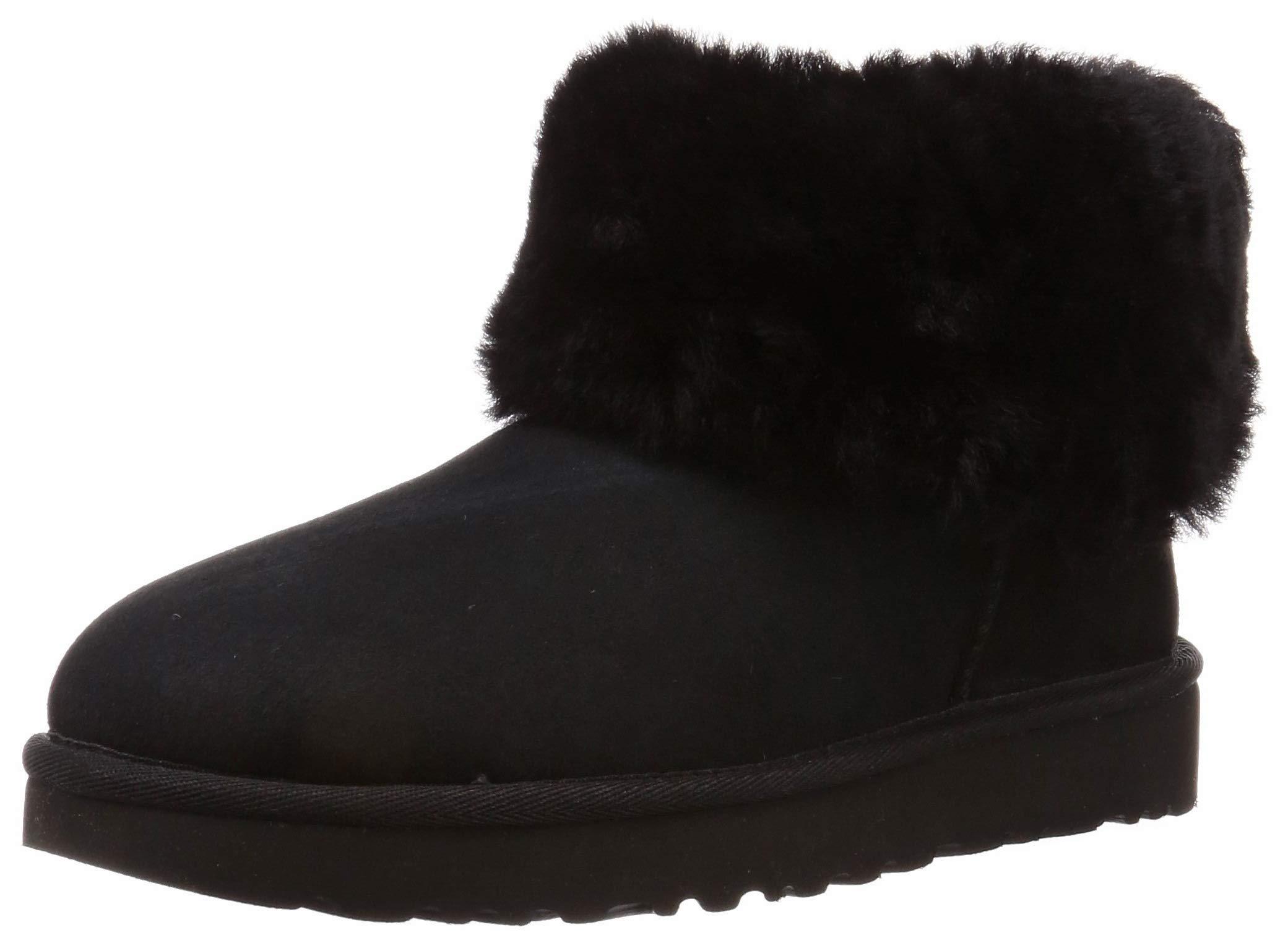 ugg black fluff mini quilted boots