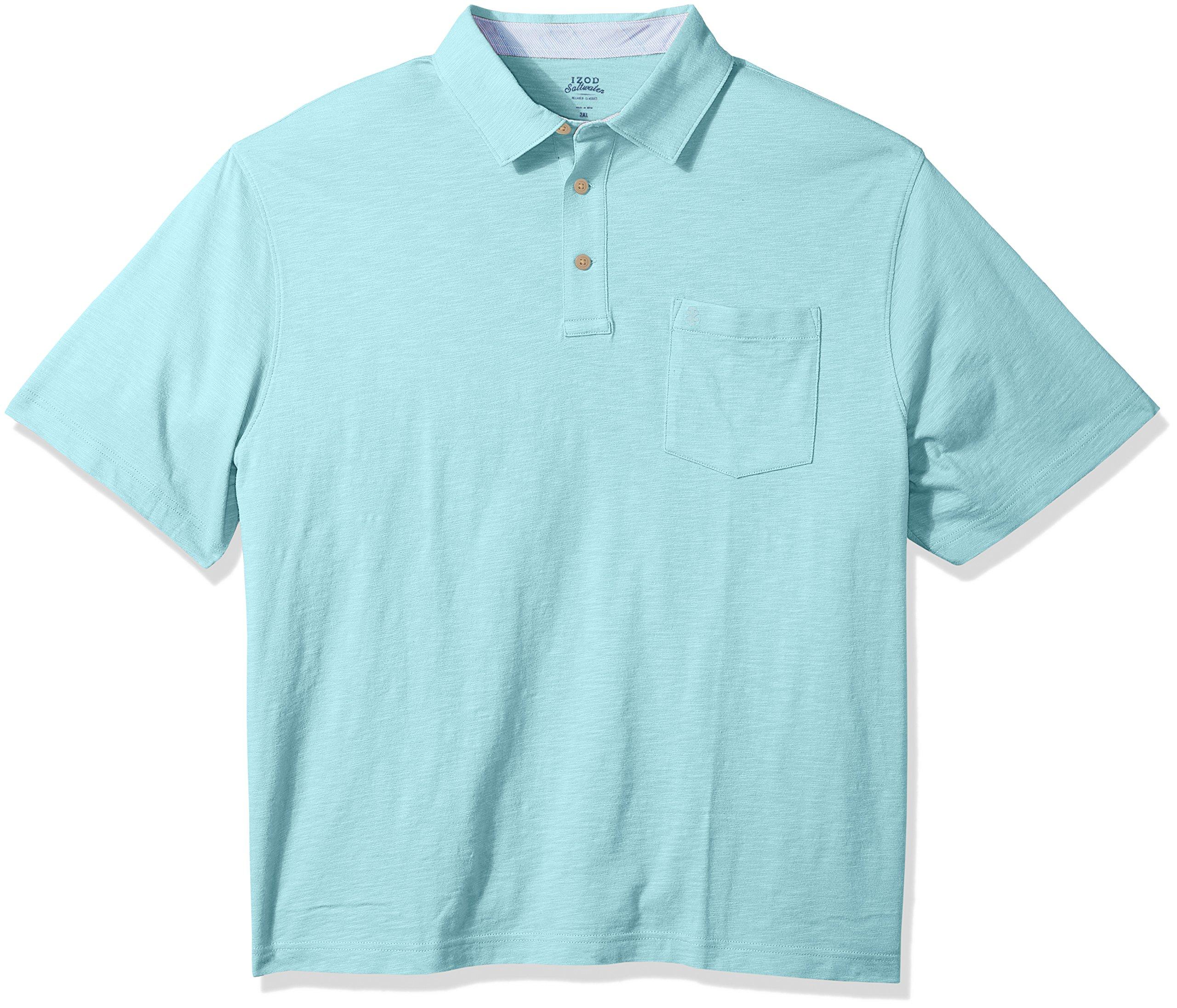 IZOD Mens Saltwater Short Sleeve Solid Slub T-Shirt 