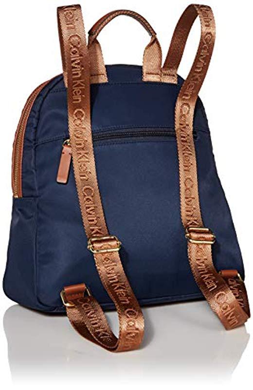 calvin klein backpack blue and brown