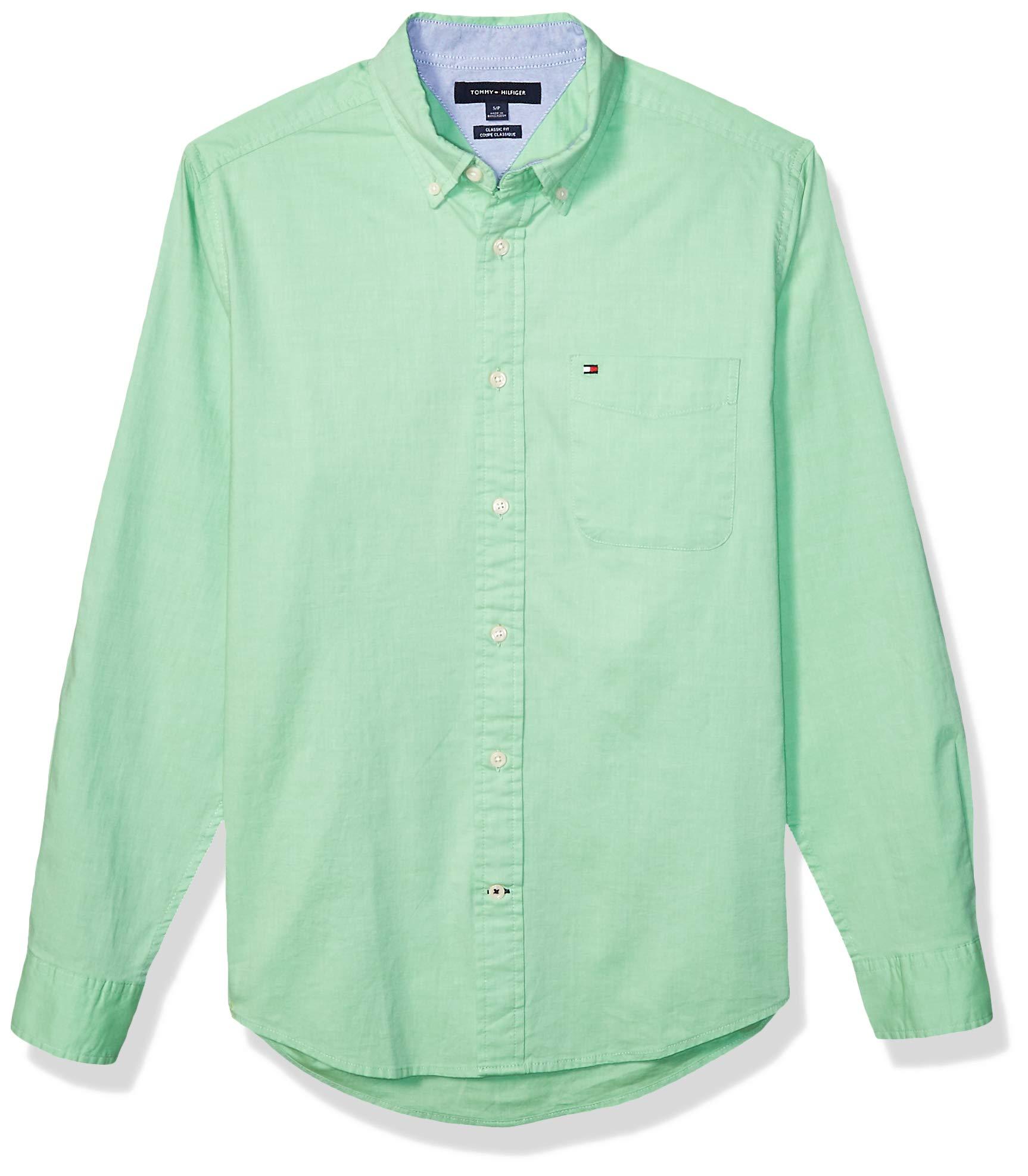 Tommy Hilfiger Long Sleeve Button Down Shirt In Classic Fit in Green