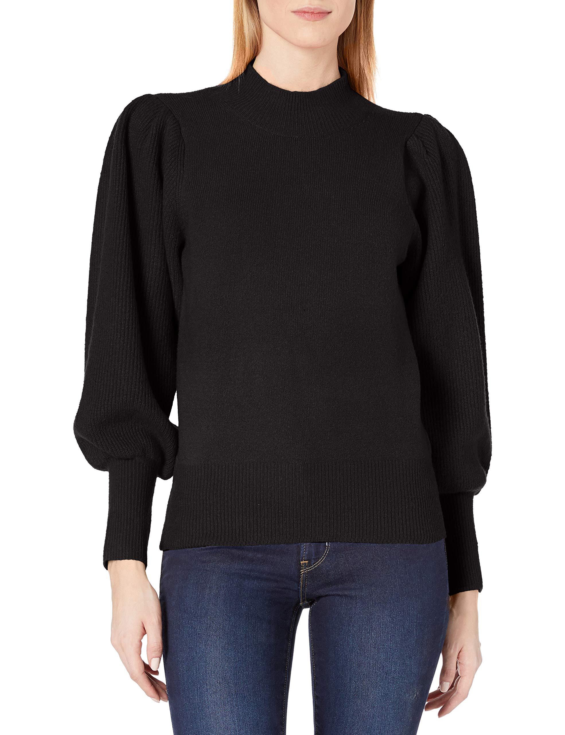 French Connection Cotton Flossy Long Sleeve Loose Fit Solid Pullover