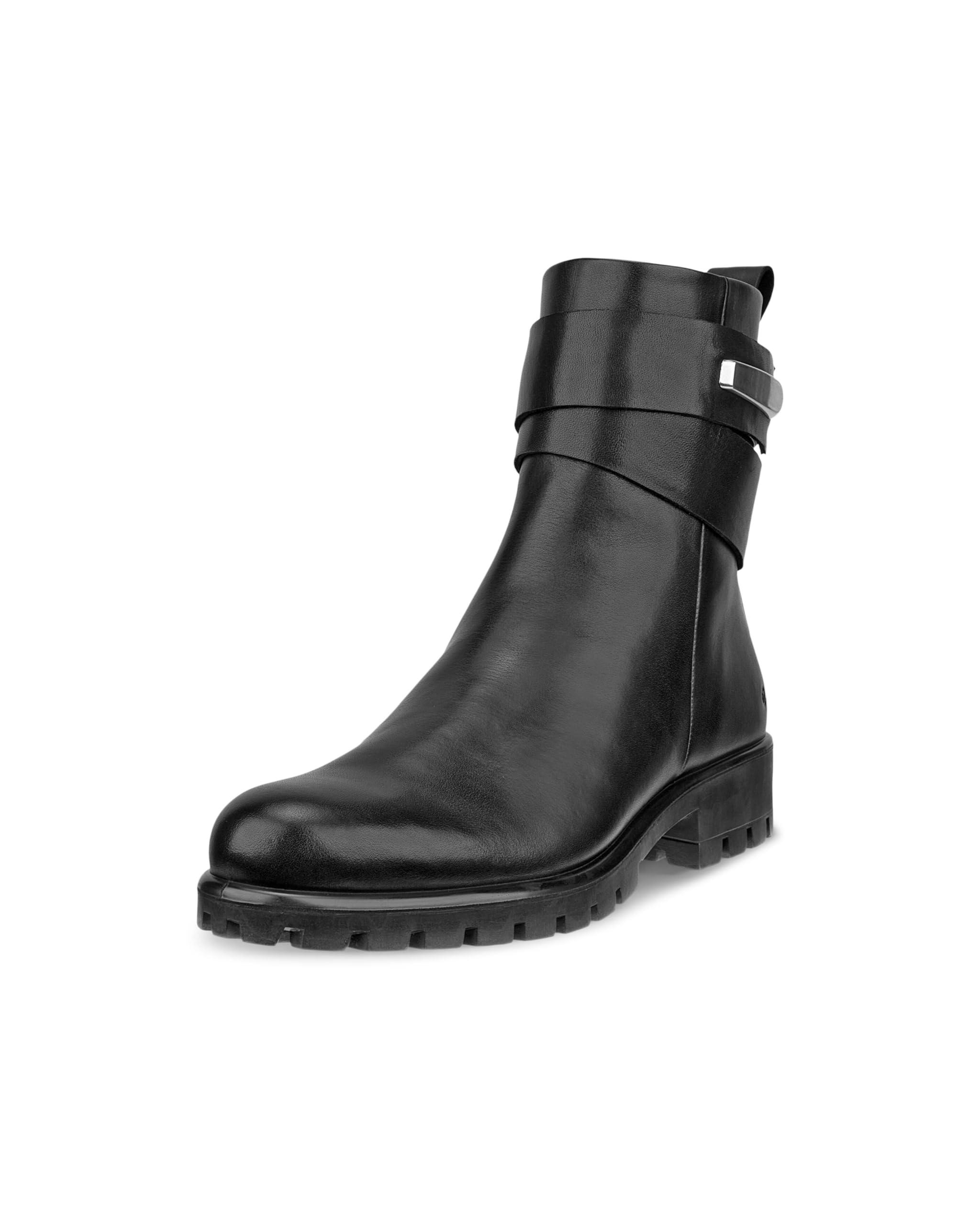 Ecco black leather ankle boots deals