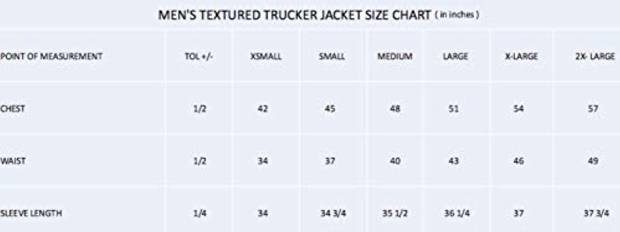 Members Only Jacket Size Chart