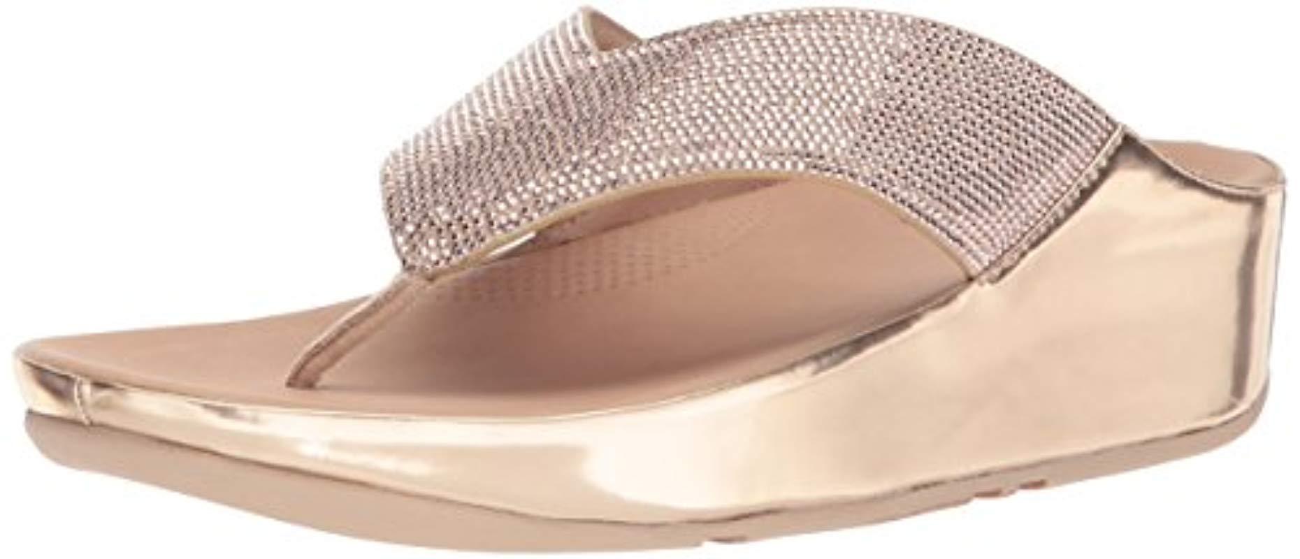 fitflop sola leather slides rose gold
