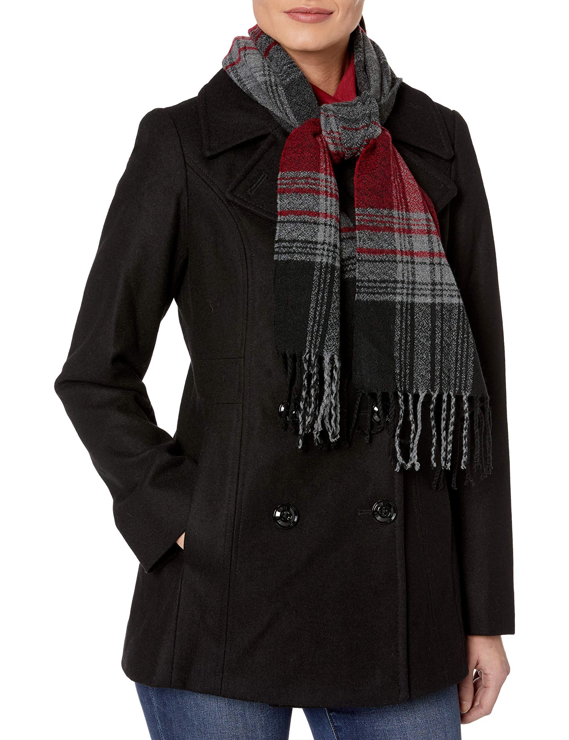 plus size black peacoat