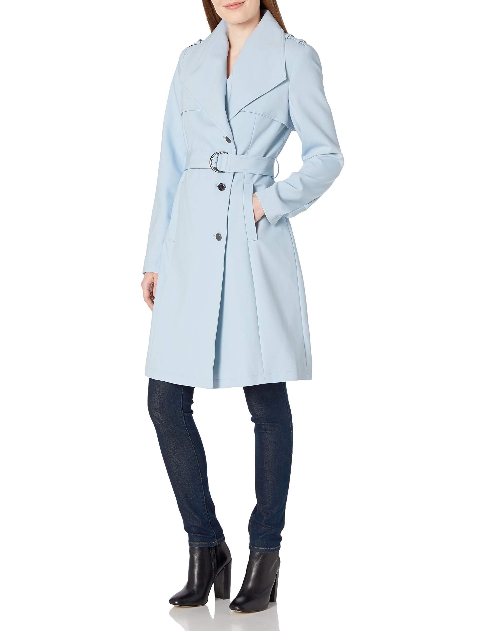 Calvin Klein Beltedwrap Trenchcoat in Powder Blue (Blue) Save 1 Lyst