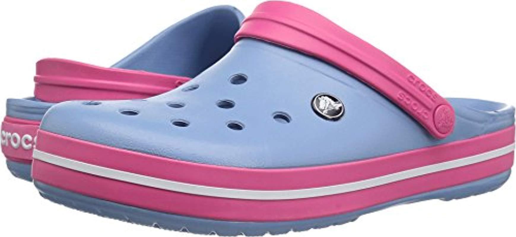 crocs chambray blue paradise pink