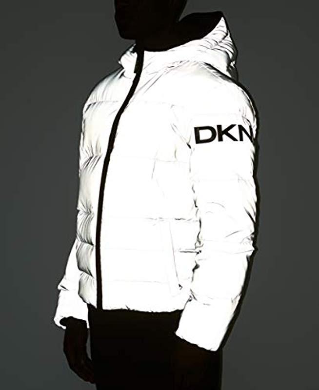 DKNY Synthetic Hooded Puffer Jacket, Created For Macy's in Gray for Men