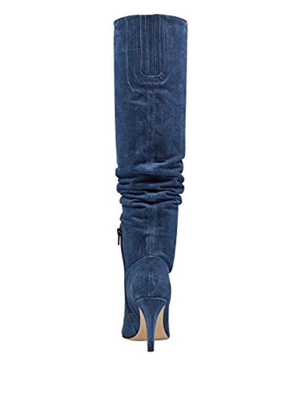 Guess Nidia Slouchy Denim Boots in Blue - Lyst