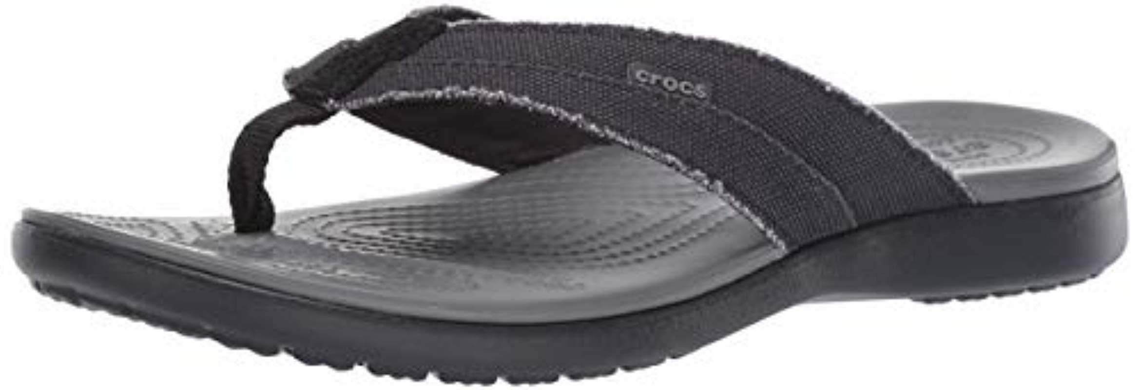 Crocs™ Santa Cruz Canvas Flip Flop in Black/Slate Grey (Gray) for Men ...