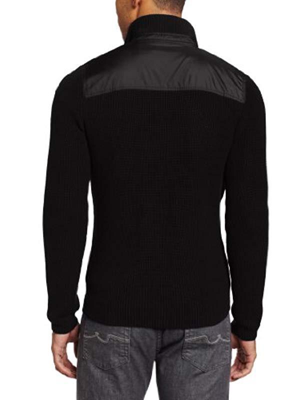 Download Kenneth Cole Full-zip Mock-neck Sweater in Black for Men ...
