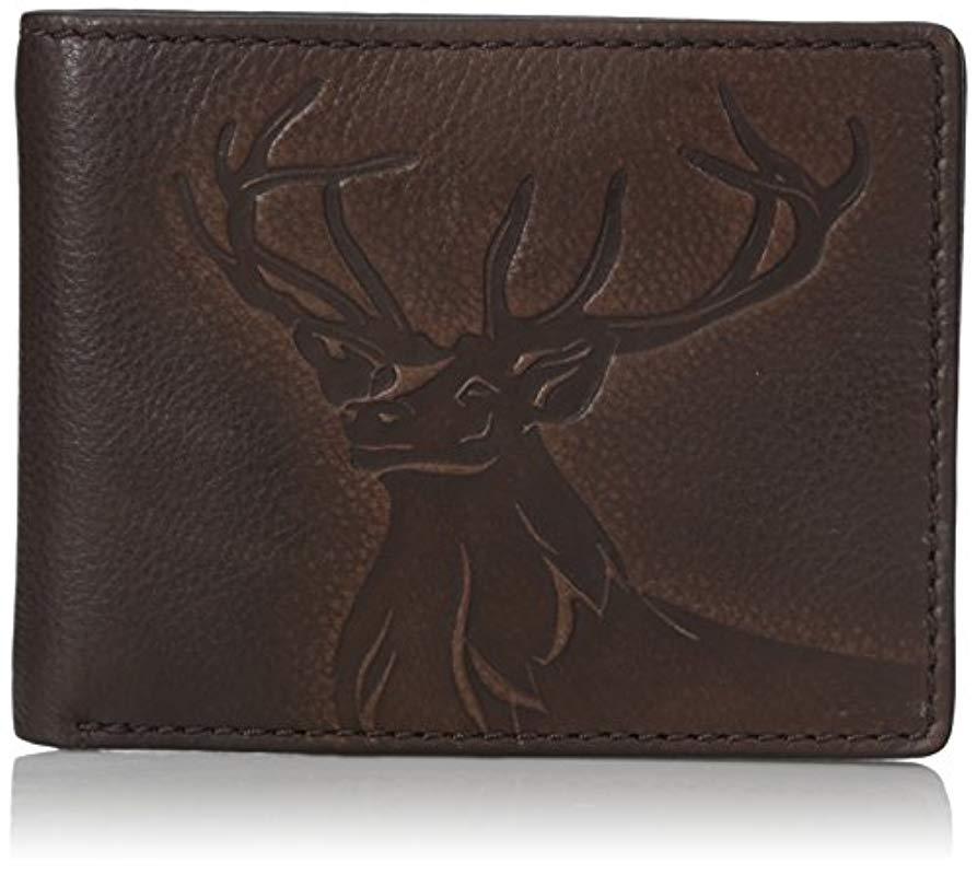 Fossil Relic By Leather Traveler Bifold Wallet in Brown for Men - Lyst