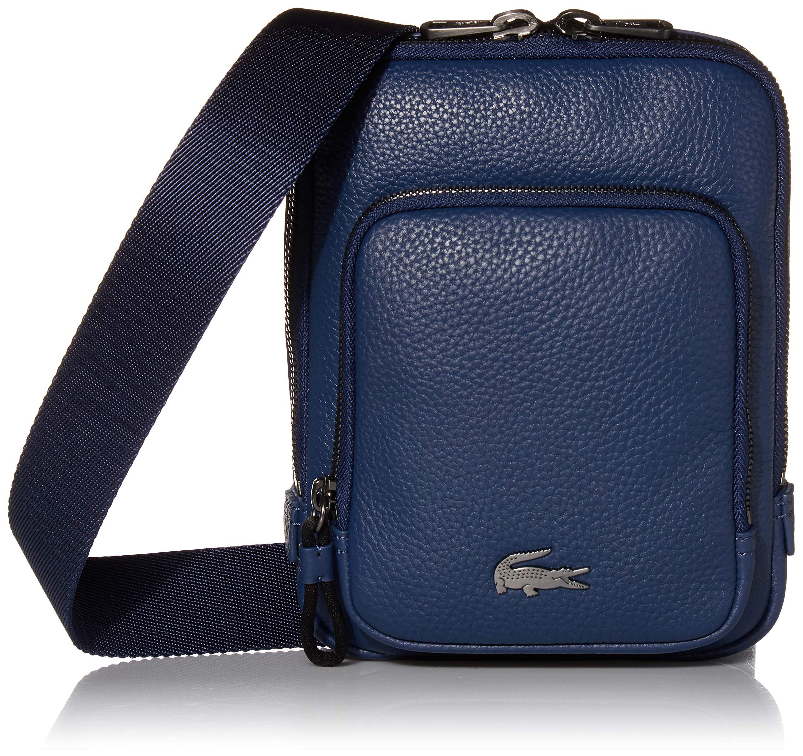Lacoste S Leather Small Crossover Bag in Blue for Men Lyst