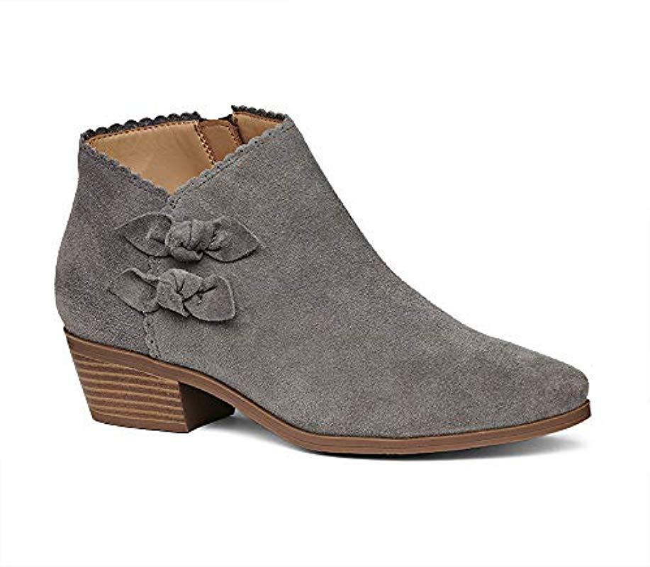 Jack Rogers Kali Suede Ankle Bootie Boot in Charcoal Suede (Gray) Lyst