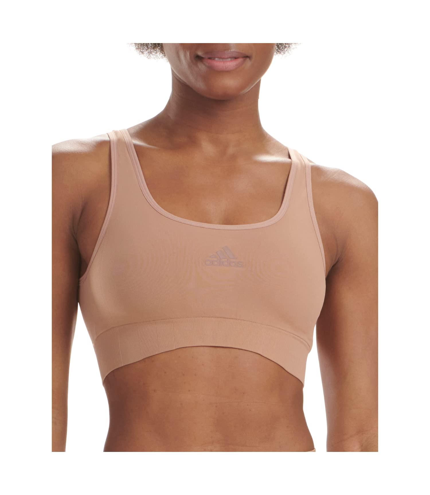 adidas Micro Stretch Seamless Wireless Lounge Bra Padded in Brown | Lyst