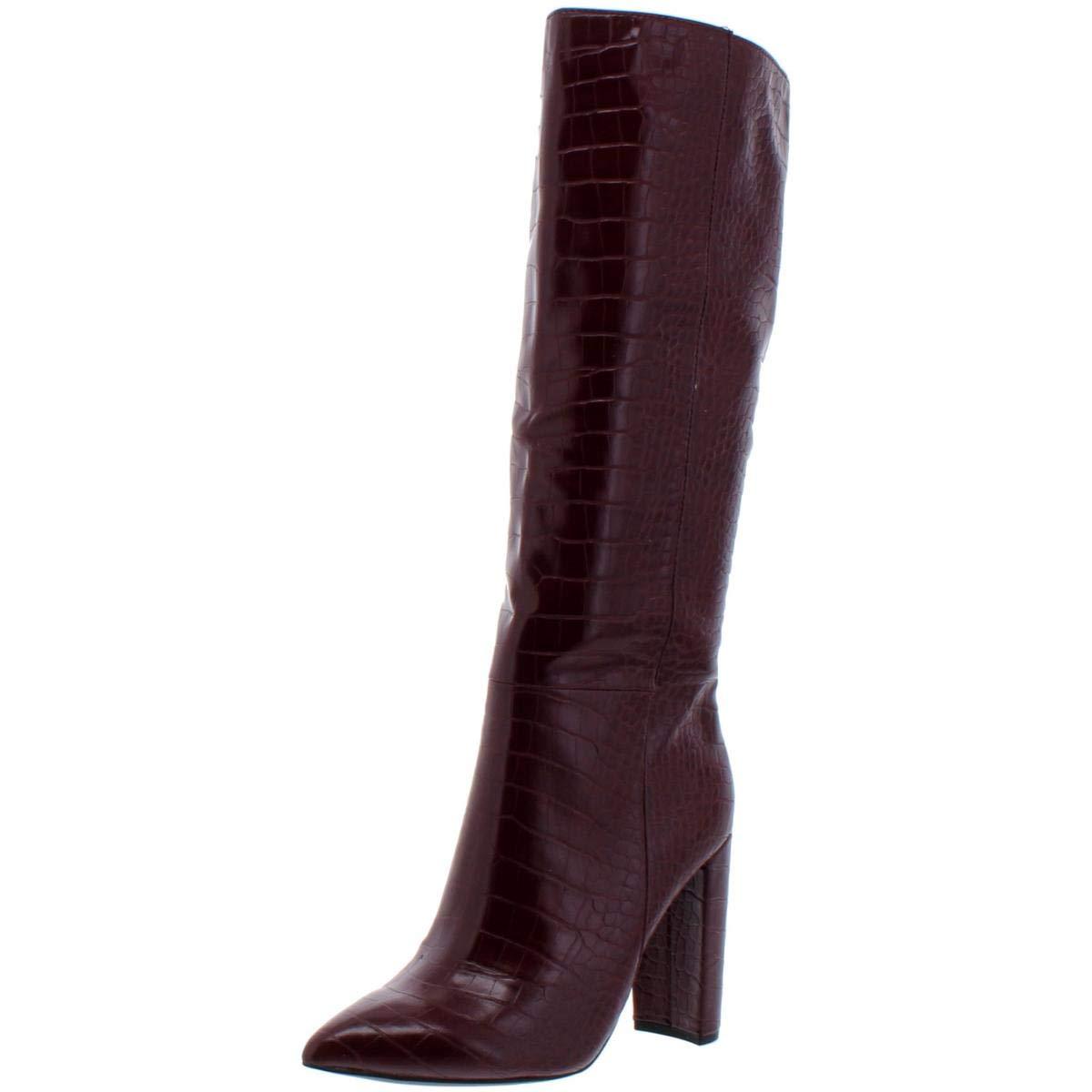 burgundy crocodile boots