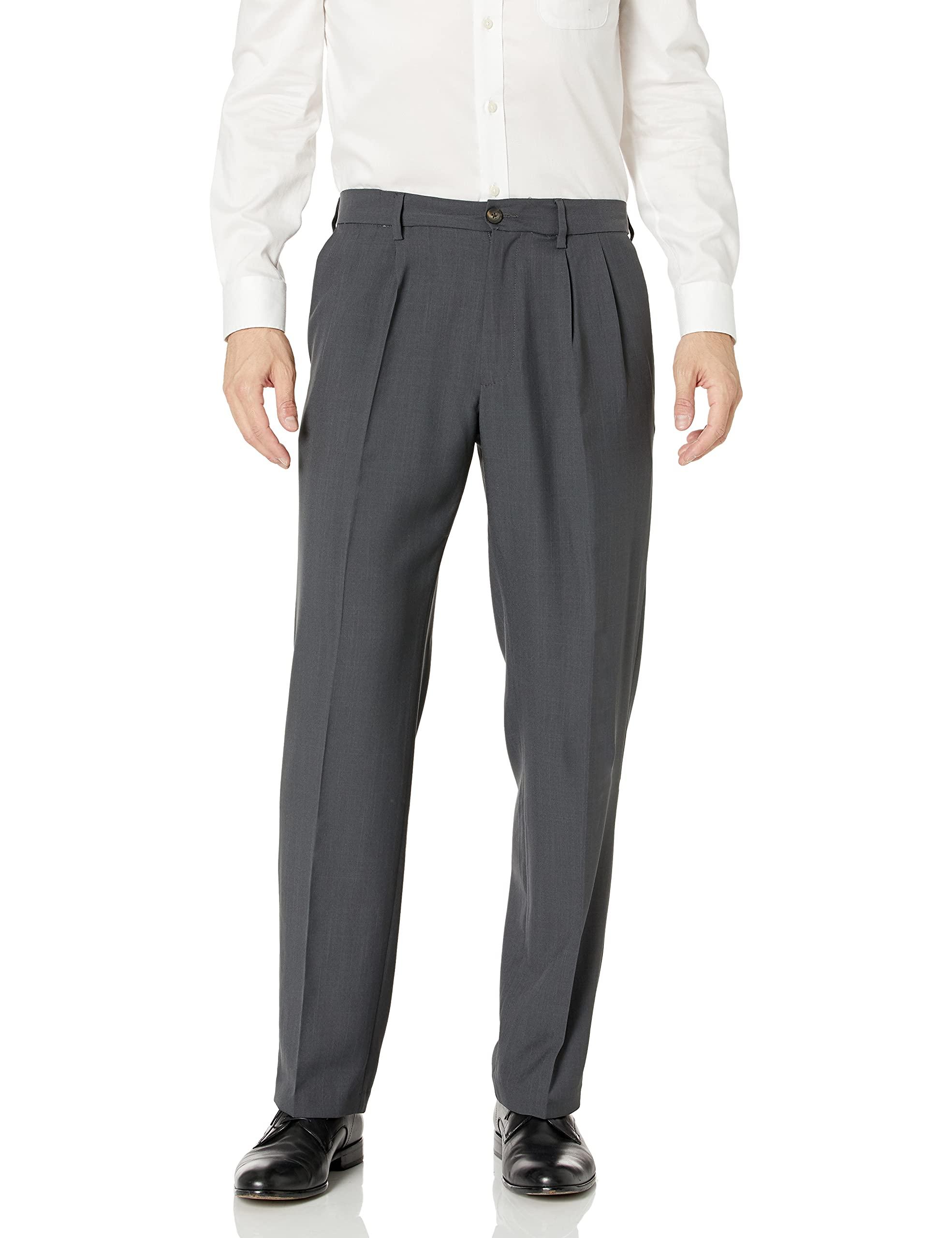 Amazon Essentials Franklin Tailored Expandable Waist Classic-fit Pleated  Dress Pants in Gray for Men | Lyst