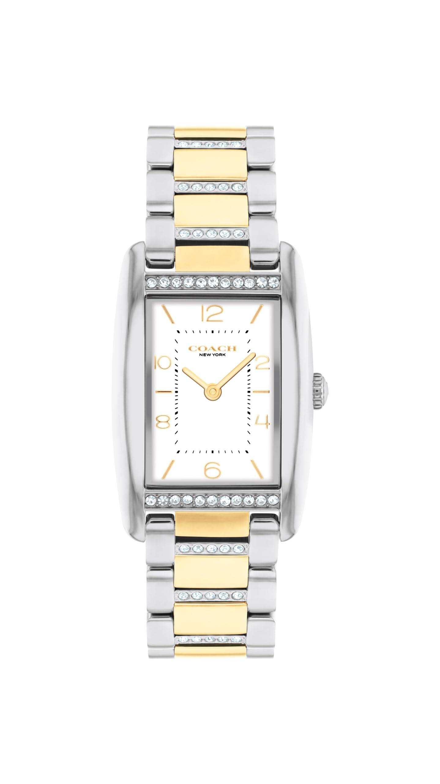 COACH 2h Quartz Tank Watch With Crystal set Link Bracelet Water Resistant 3 Atm 30 Meters Gift For Her Premium Fashion Timepiece in White Lyst