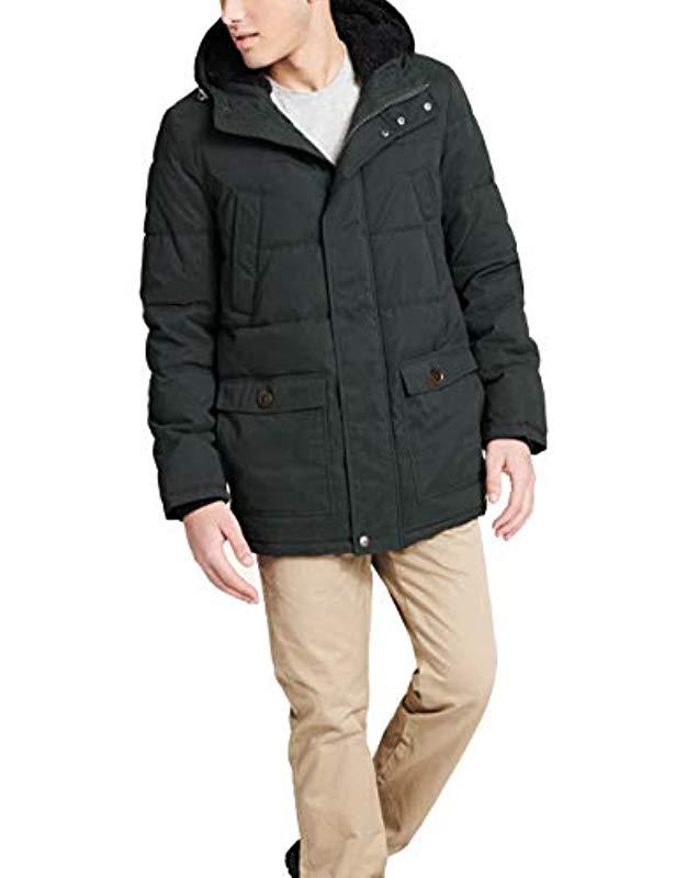 Dockers Mens Microtwill Long Hooded Parka