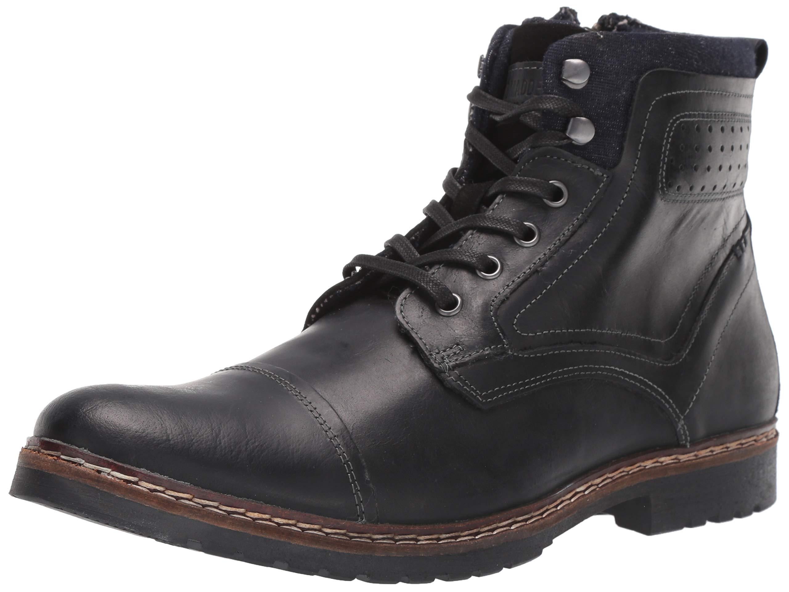 Steve Madden Wiellz Combat Boot in Black Leather (Black) for Men Save