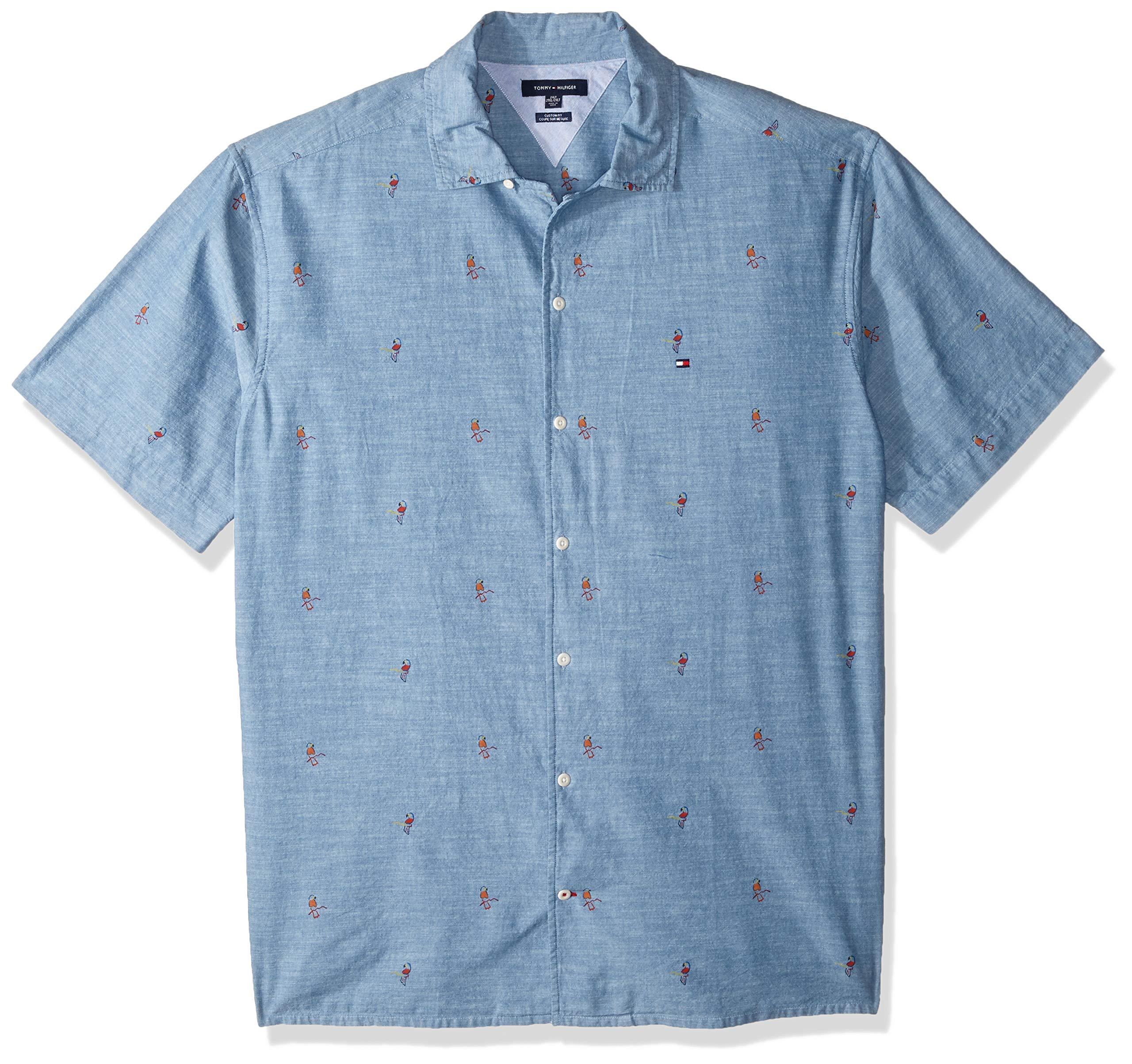 Tommy Hilfiger Size Big And Tall Button Down Short Sleeve Shirt in