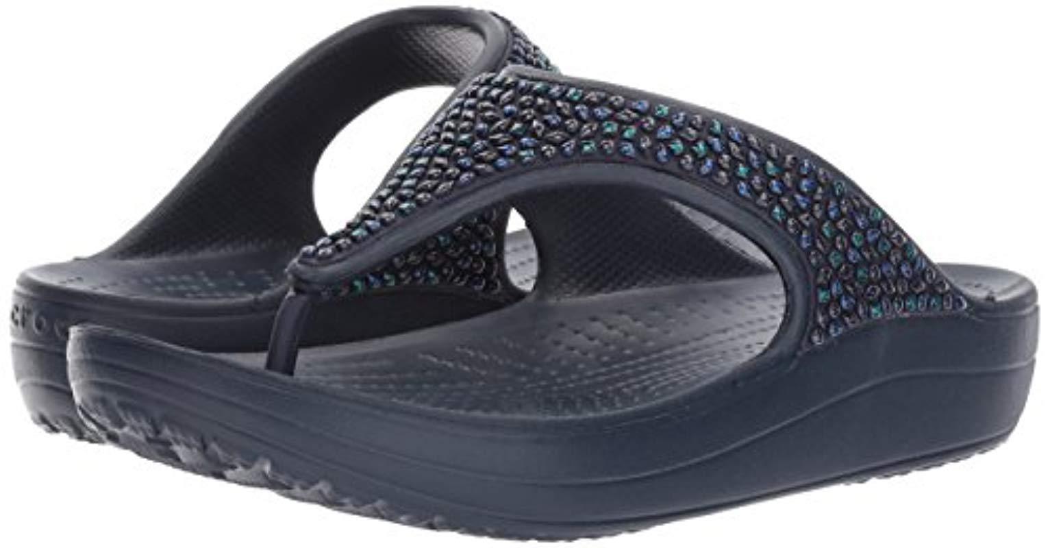 Crocs Sloane Embellished Flip Zapatos de Playa y Piscina para Mujer 