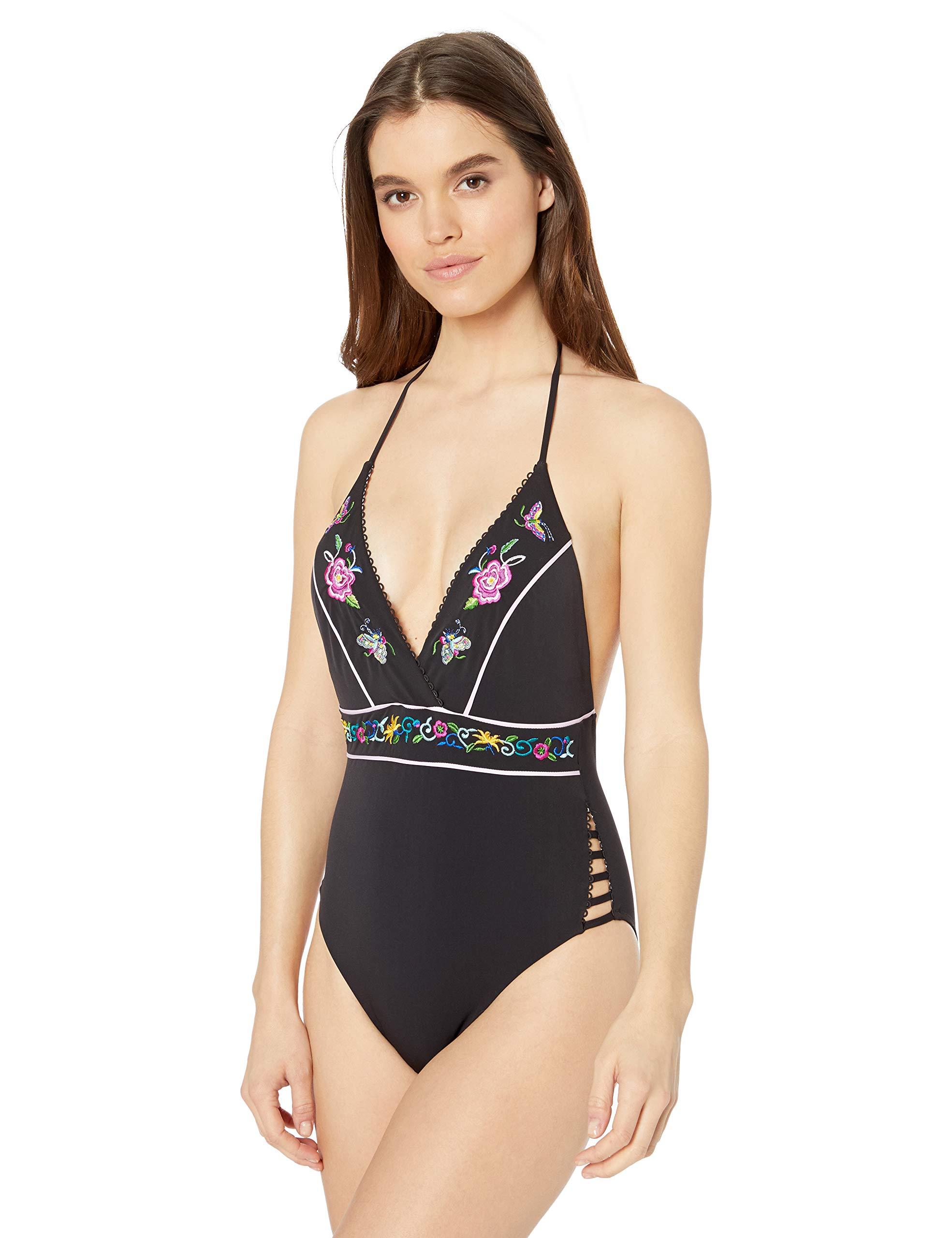 Lepore Womens Halter Top One Piece Swimsuit